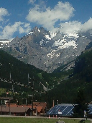 One of the very many snow capped mountains in Lotschental valley in Switzerland