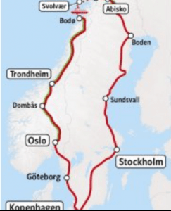 Route of the 8 nights Tours of Scandinavian countries