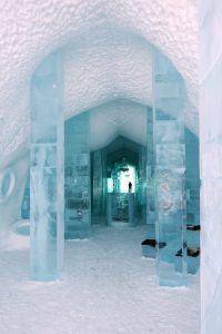 The icehotel in Jukkasjärvi is a hotel we stay Kemi has one of the popular snow castles and we will pass it during the 5 nights tour package to Scandinavia from Netherlands.