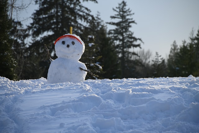 Making a snowman is a fun thing to do in the winter